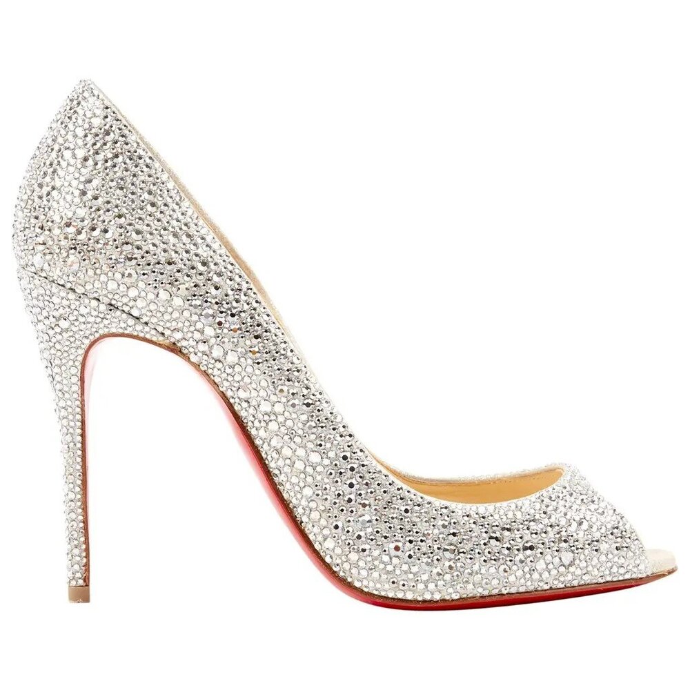Christian Louboutin strass peep/open toe heels